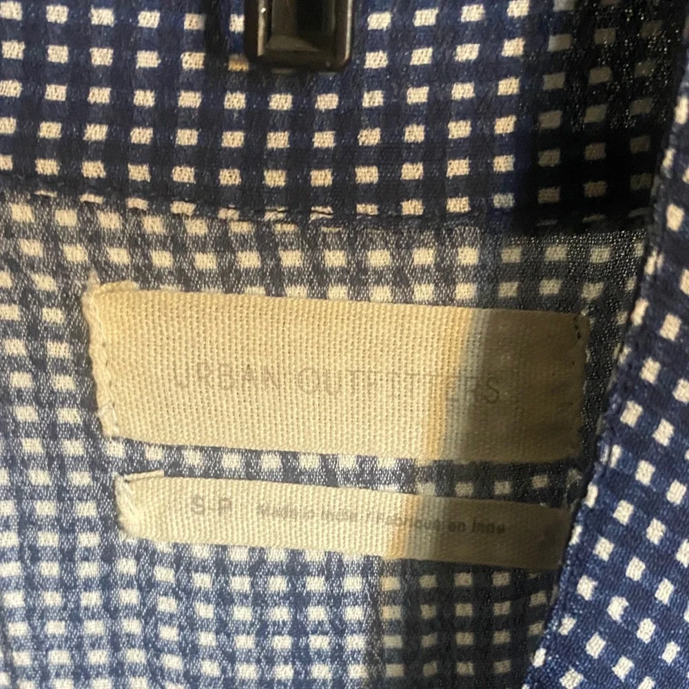 Urban Outfitters Navy Checkered Midi Dress - Picture 3 of 6